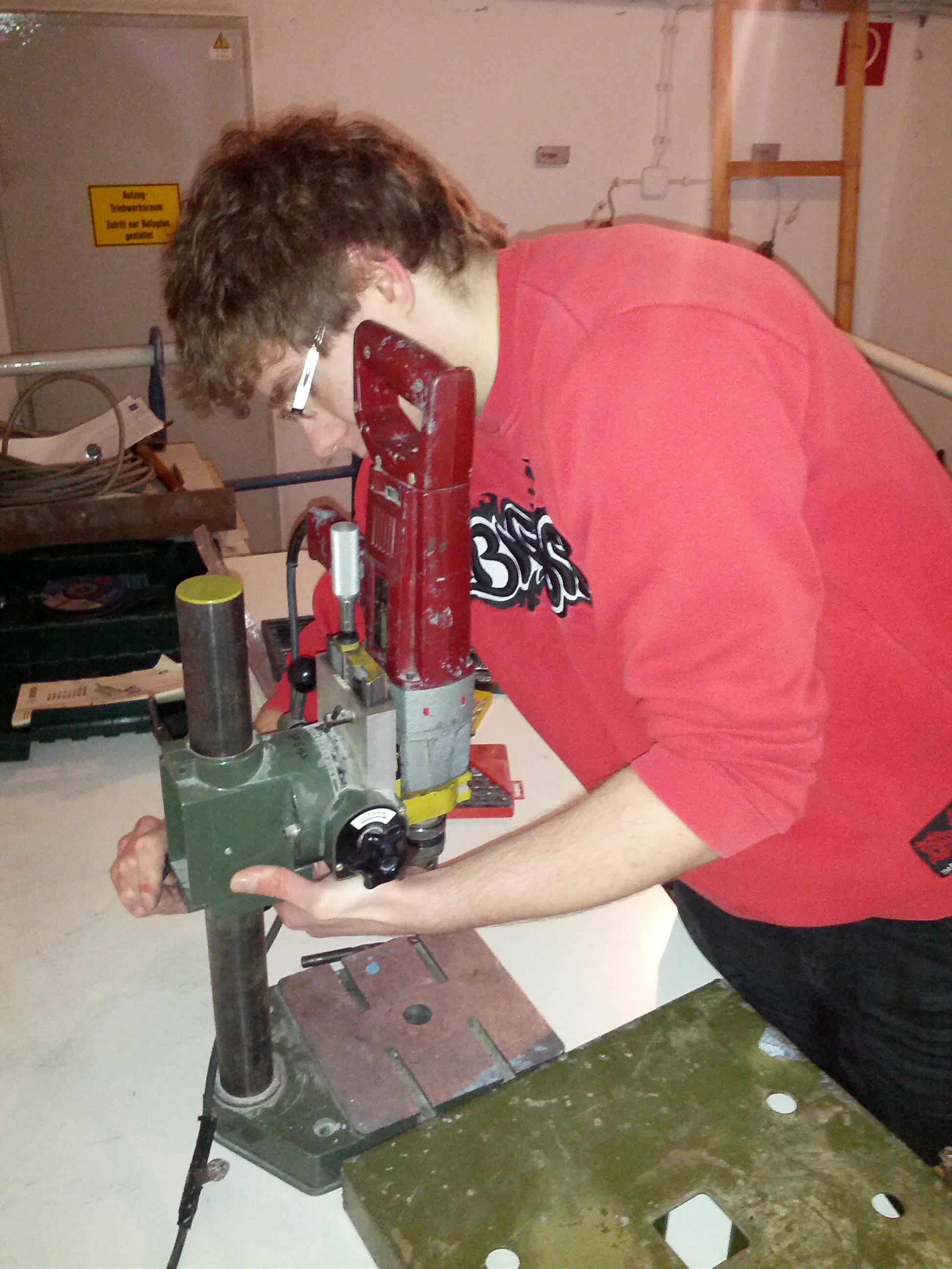  ... Martin stellt die Höhe ein...