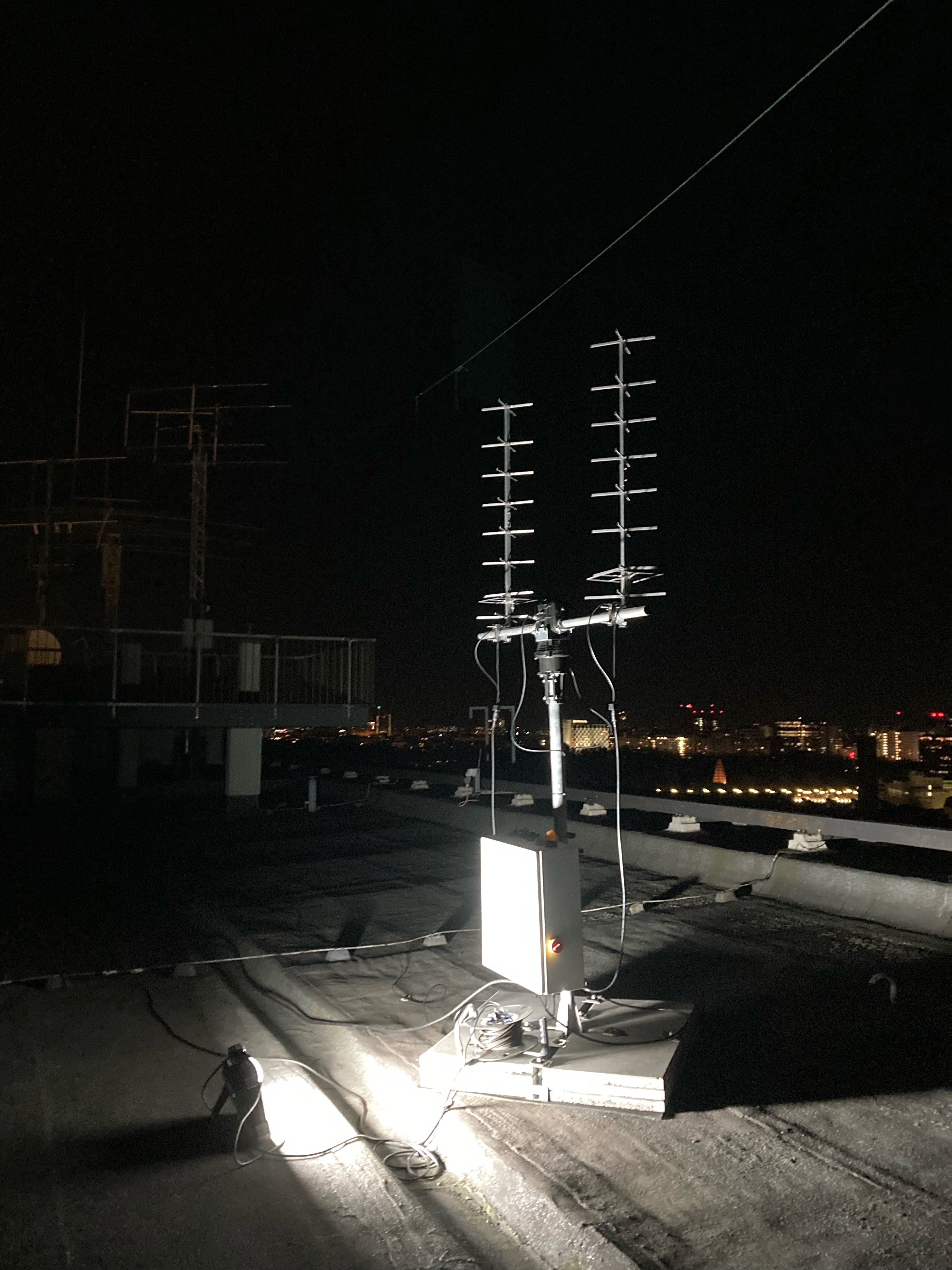 Eine Satellitenbodenstation mit zwei Antennen